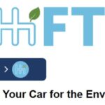 SHIFT logo with recycling message and button.